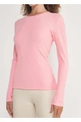 Blusa Feminina Canelada Manga Longa Colcci Sport - Rosa