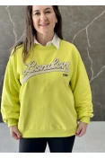 Blusão Feminino Alongado Amplo London Sommer - Amarelo neon
