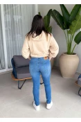 Blusão Feminino Capuz Logo Alvo Triton - Bege