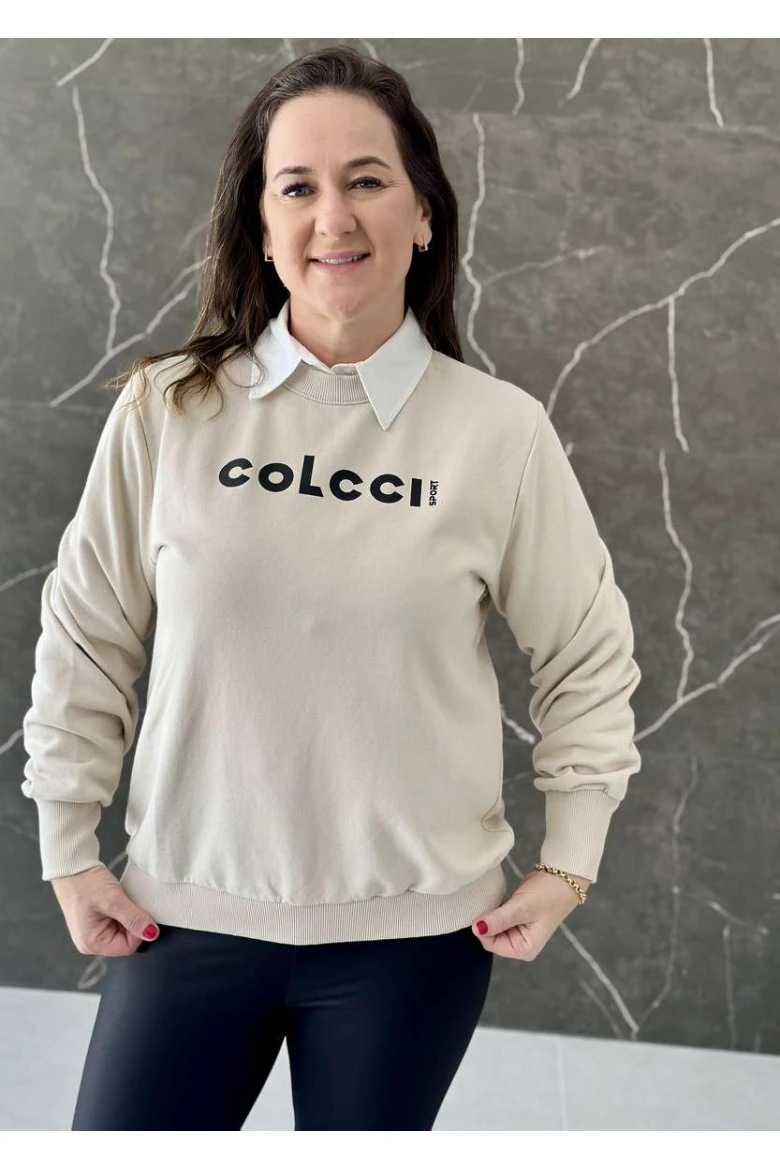 Blusão Feminino Moletom Colcci Sport - Areia