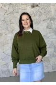 Blusão Feminino Colcci Sport Logomania - Verde musgo