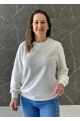 Blusão Feminino Logo Emborrachada Colcci - Off white
