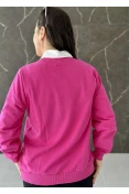 Blusão Feminino Moletom Colcci Logo Veludo - Pink