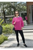 Blusão Feminino Moletom Colcci Logo Veludo - Pink