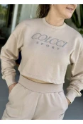 Blusão Moletom Feminino Cropped Colcci Sport - Bege