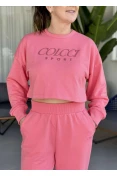 Blusão Moletom Feminino Cropped Colcci Sport - Rosa