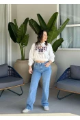 Blusão Moletom Feminino Cropped Estampado Colcci - Off shell