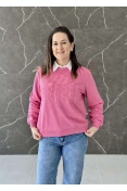 Blusão Moletom Logo Emborrachada Colcci - Rosa chiclete