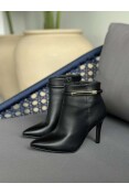 BOTA FEMININA CANO CURTO FIVELA DOURADA VIZZANO - Preto