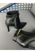 BOTA FEMININA CANO CURTO FIVELA DOURADA VIZZANO - Preto
