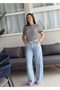 CALÇA FEMININA NEXO LUA JEANS WIDE LEG - Jeans claro