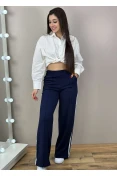 Calça Feminina Esporte Faixa Lateral - Marinho