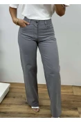Calça Feminina Jeans Wide Leg Color NW Voox - Cinza
