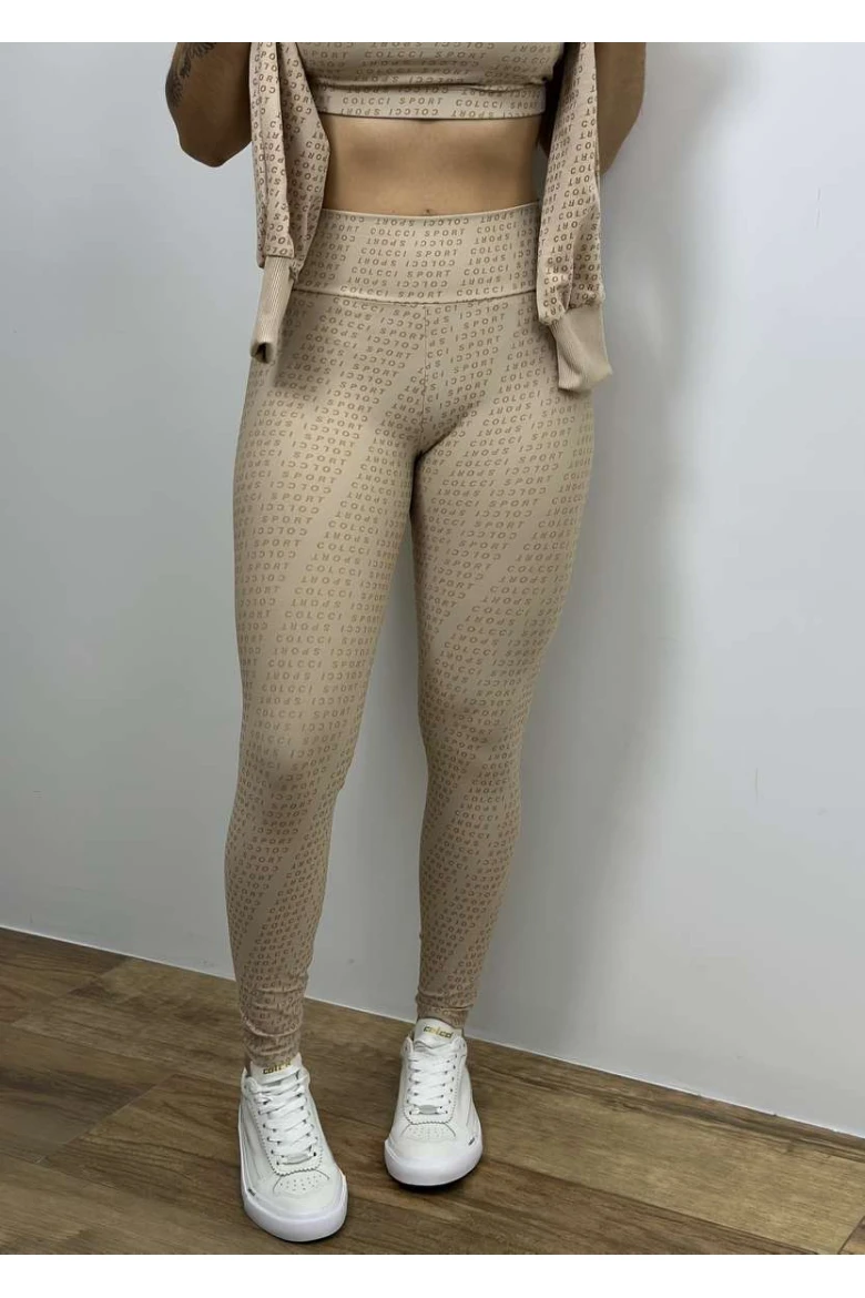 Calça Legging Feminina Colcci Sport Logomania - Bege