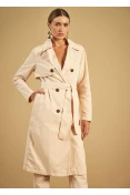 Casaco Trench Coat Sarja Sommer - Areia