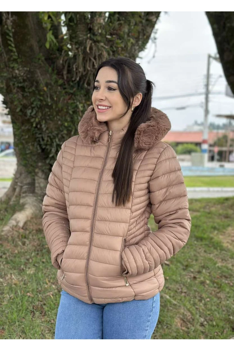 JAQUETA FEMIMNINA BLUE ROSE AD 100% POLIAMIDA - Bege