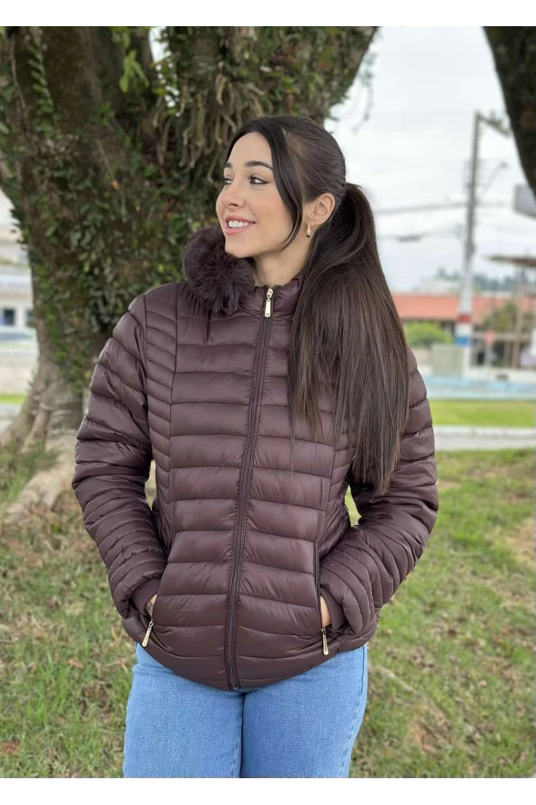 JAQUETA FEMIMNINA BLUE ROSE AD 100% POLIAMIDA - Marrom