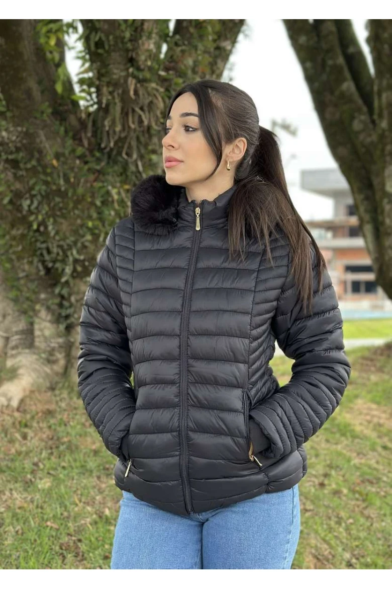 JAQUETA FEMIMNINA BLUE ROSE AD 100% POLIAMIDA - Preto