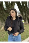 JAQUETA FEMININA BLUE ROSE CURTA POLIESTER - Preto