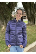 JAQUETA FEMININA BLUE ROSE POLIAMIDA METALIZADA - Azul bic