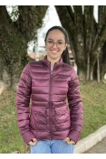 JAQUETA FEMININA BLUE ROSE POLIAMIDA METALIZADA - Bordo