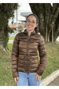 JAQUETA FEMININA BLUE ROSE POLIAMIDA METALIZADA - Marrom