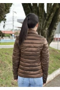JAQUETA FEMININA BLUE ROSE POLIAMIDA METALIZADA - Marrom