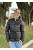 JAQUETA FEMININA BLUE ROSE POLIAMIDA METALIZADA - Preto