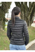 JAQUETA FEMININA BLUE ROSE POLIAMIDA METALIZADA - Preto
