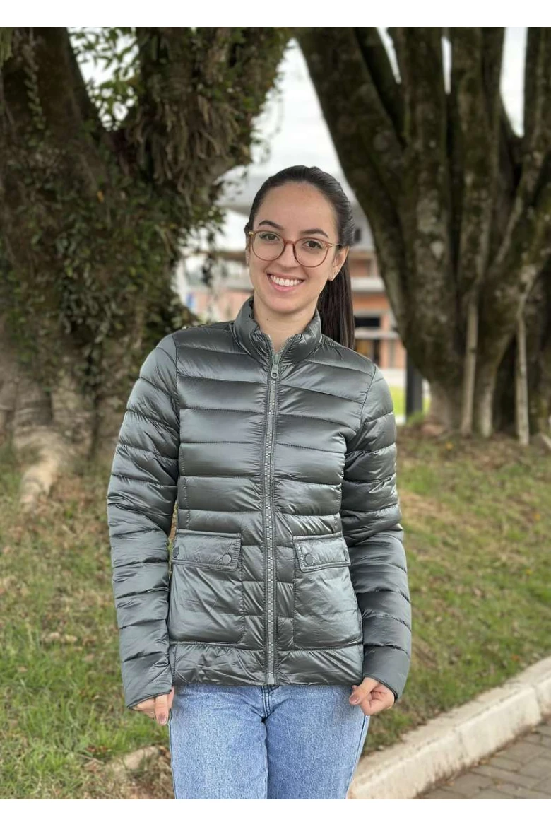 JAQUETA FEMININA BLUE ROSE POLIAMIDA METALIZADA - Verde