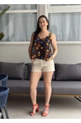 REGATA FEMININA ALCINHA REGULÁVEL SOL DE INVERNO - Preto