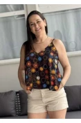 REGATA FEMININA ALCINHA REGULÁVEL SOL DE INVERNO - Preto
