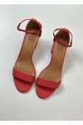 Sandália Feminina Salto Bloco Solis Brasil - Vermelho real