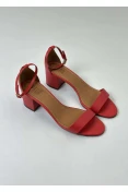 Sandália Feminina Salto Bloco Solis Brasil - Vermelho real