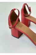 Sandália Feminina Salto Bloco Solis Brasil - Vermelho real