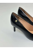 SCARPIN VIZZANO SALTO BAIXO DETALHE DOURADO - Preto