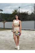 SHORTS FITNESS COLCCI SPORT TECIDO ATOALHADO - Bege