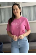 T-SHIRT FEMININA COLCCI LOGO ECO MODELAGEM BOY - Rosa