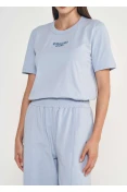 T-Shirt Feminina Logo Bordada Colcci Sport - Azul claro
