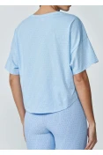 T-shirt Feminina Cropped Logomania Colcci Sport - Azul bebe
