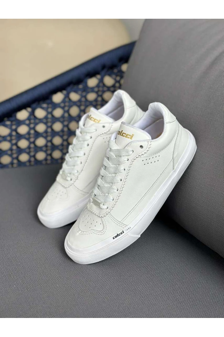 TENIS FEMININO COLCCI LEATHER COURO LEGITIMO - Branco
