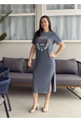 VESTIDO CAMISETAO TRITON EST BORN TO BE FEARLESS - Cinza