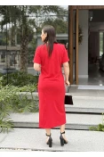 VESTIDO MIDI COLCCI LOGO EMBORRACHADA - Vermelho