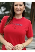 VESTIDO MIDI COLCCI LOGO EMBORRACHADA - Vermelho