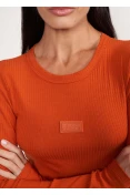 Vestido Canelado Manga Longa Colcci Sport - Laranja