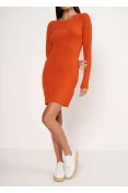 Vestido Canelado Manga Longa Colcci Sport - Laranja