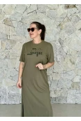 Vestido Malha CLC Midi com Fenda Lateral - Verde