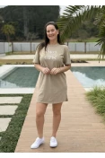 vestido camisetão girls Colcci - Bege